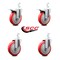 Service Caster 5 Inch Red Poly Swivel 3/4 Inch Square Stem Caster Total Lock Brakes SCC, 2PK SCC-SQTTL20S514-PPUB-RED-34-2-S-2 - alternate 1